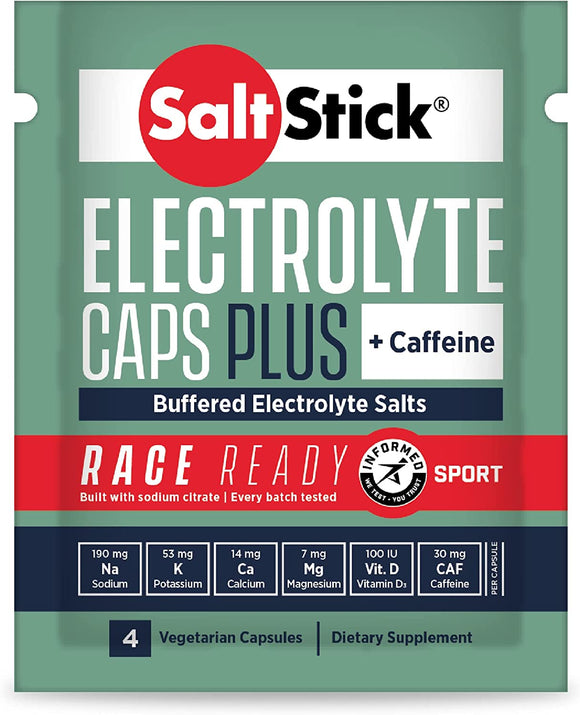 Saltstick Race Ready Caps Plus +Caffeine, 4-Capsule Pack